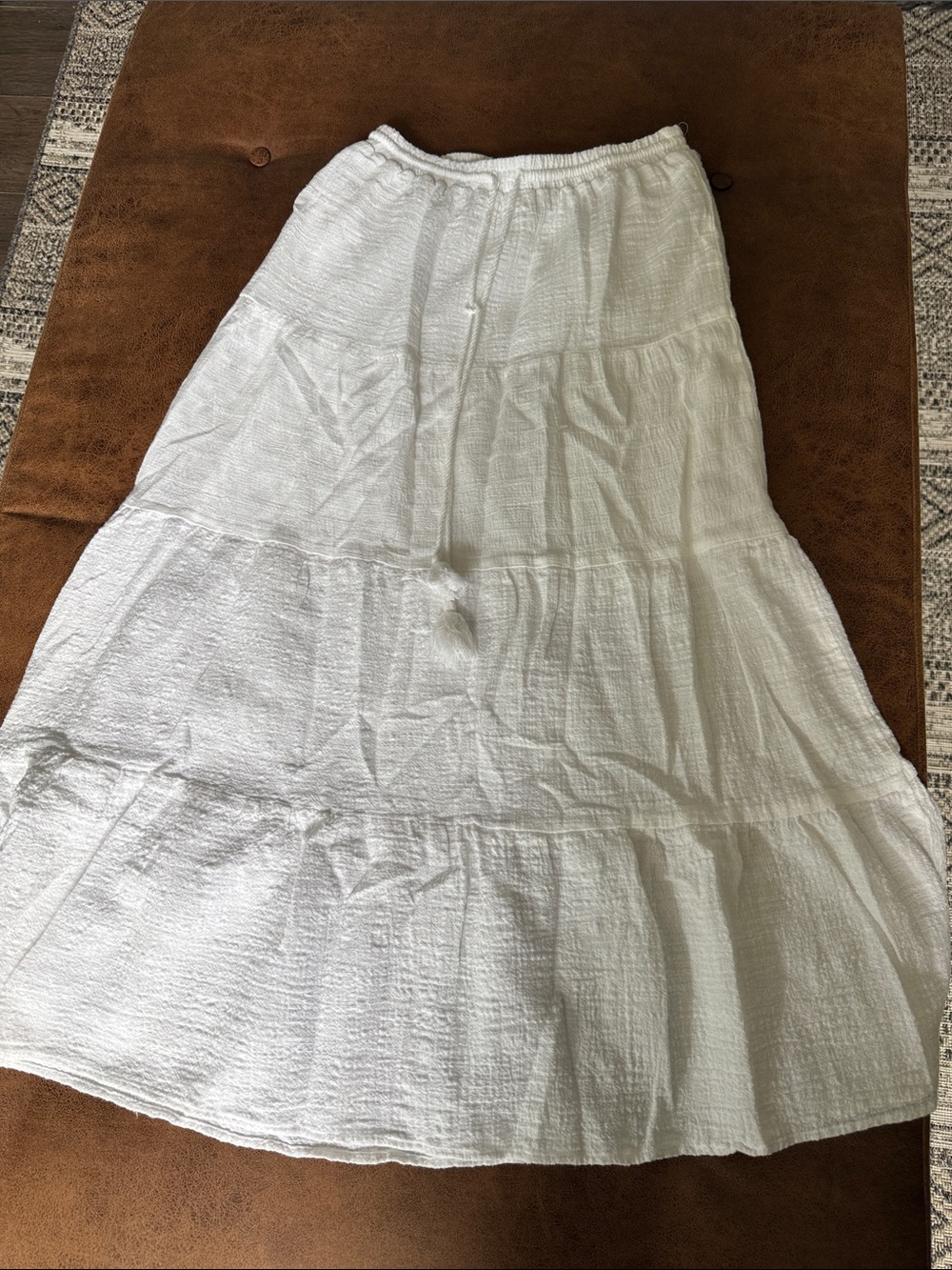 White Tiered Maxi Skirt - Unbranded